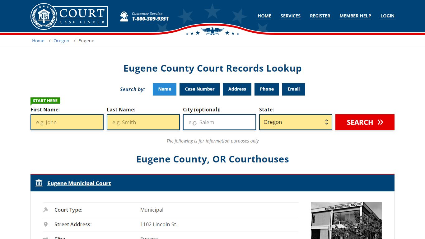 Eugene County Court Records | OR Case Lookup