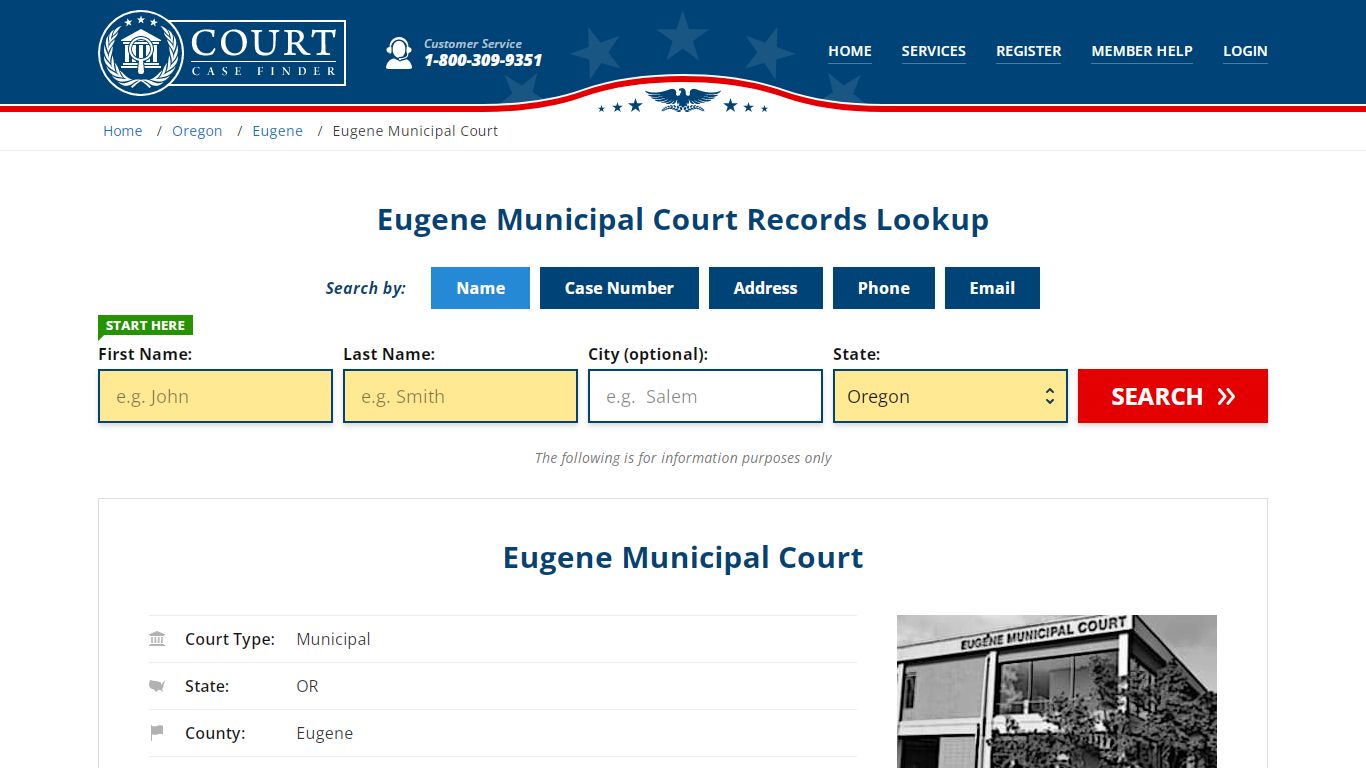 Eugene Municipal Court Records Lookup - CourtCaseFinder.com