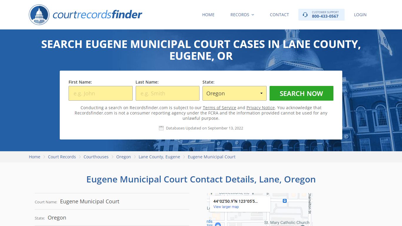 Eugene Municipal Court Case Search - Lane County, OR - RecordsFinder